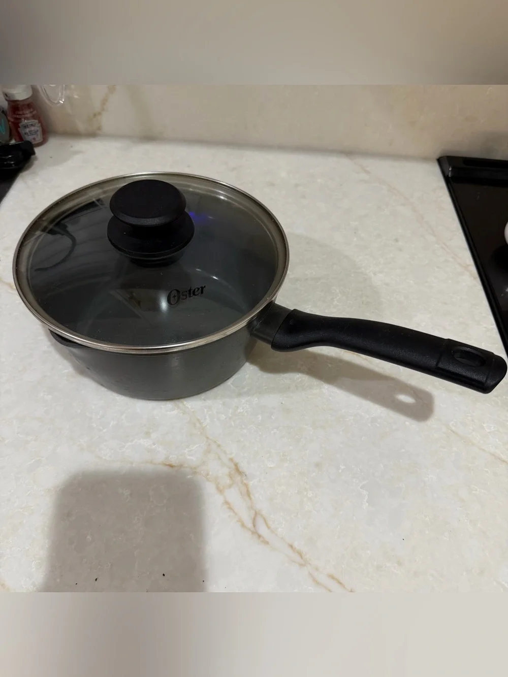 Oster 2.6 Qt Aluminum Nonstick Saucepan in Black